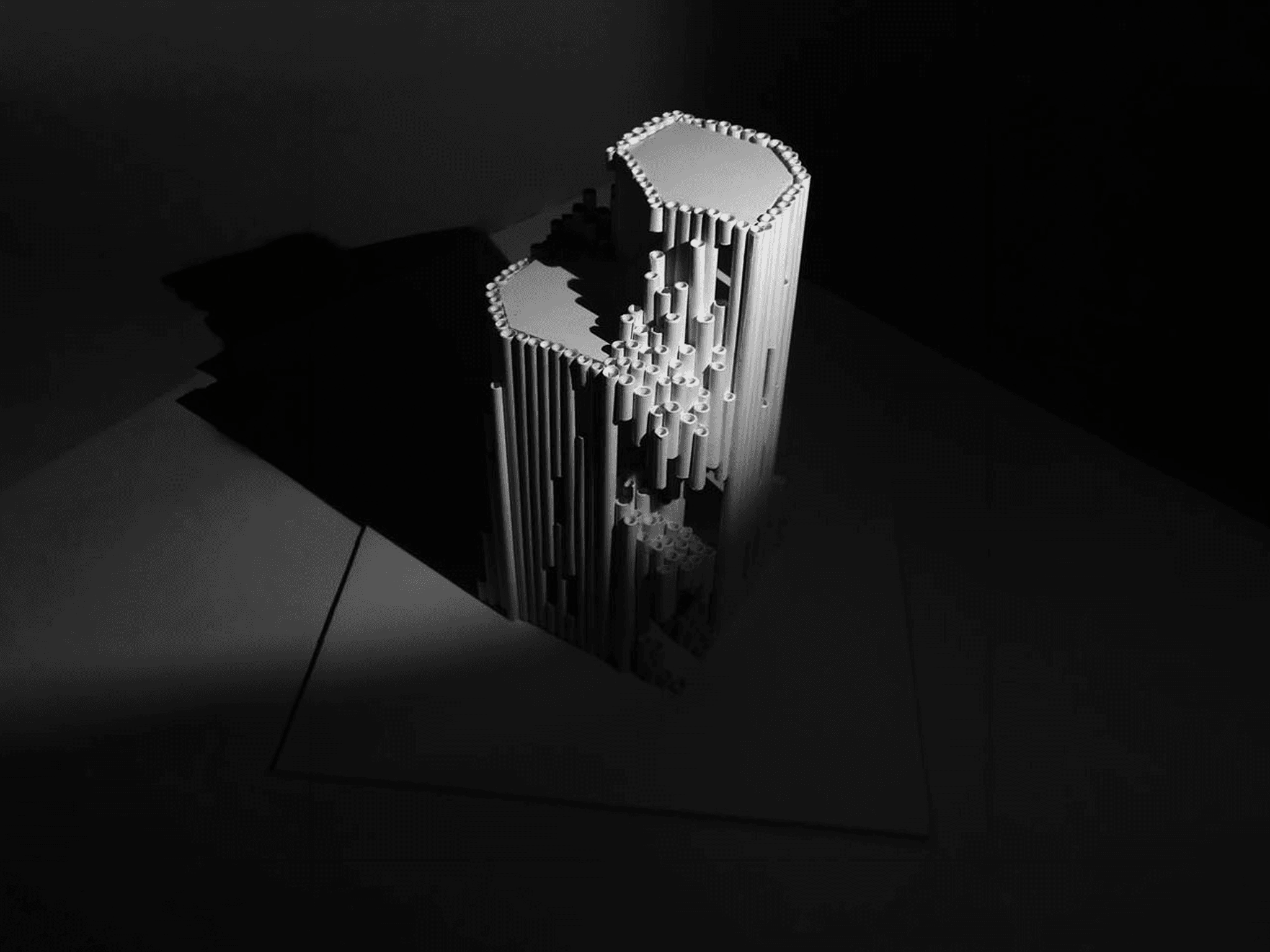 Architecture physical model — farmhouse with shading
